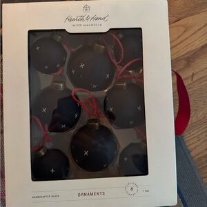 Black Glass Ornaments Set from Magnolia